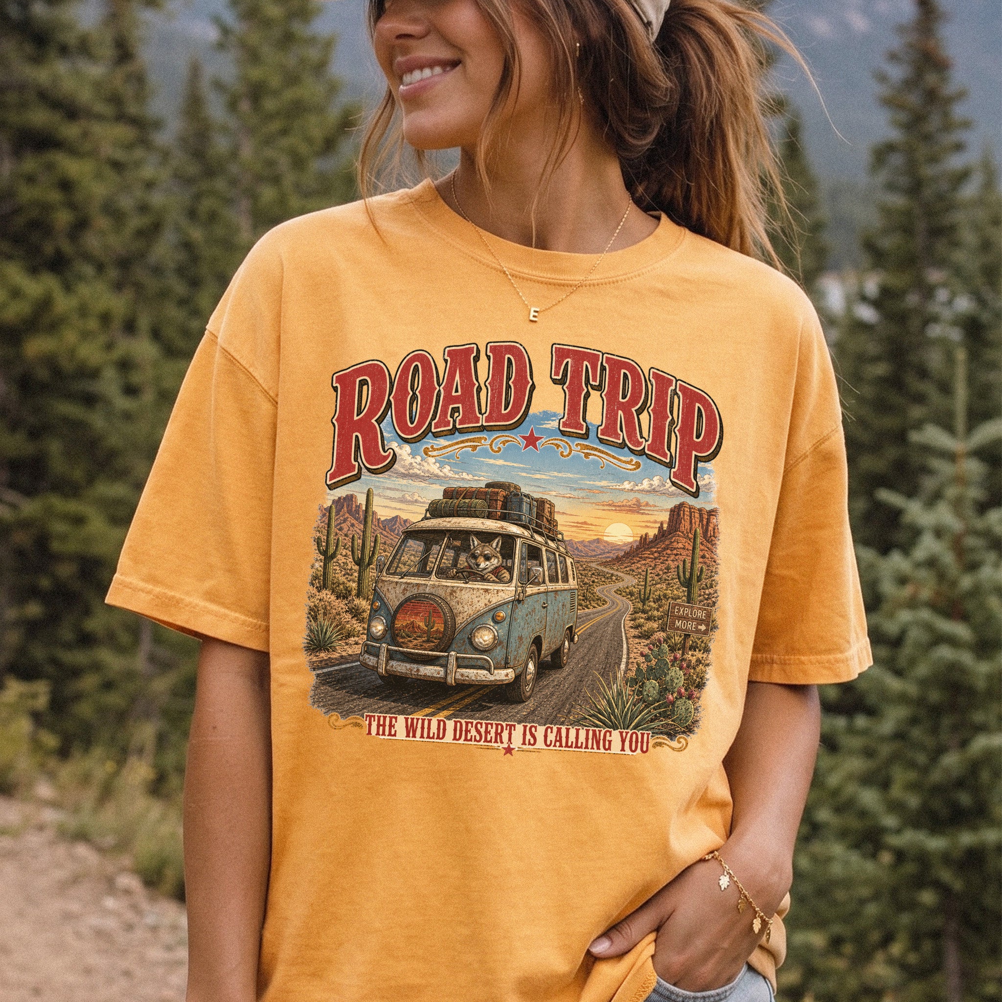 Road Trip The Wild Desert Is Calling You Comfort Colors Shirt – Retro Desert Van Tee