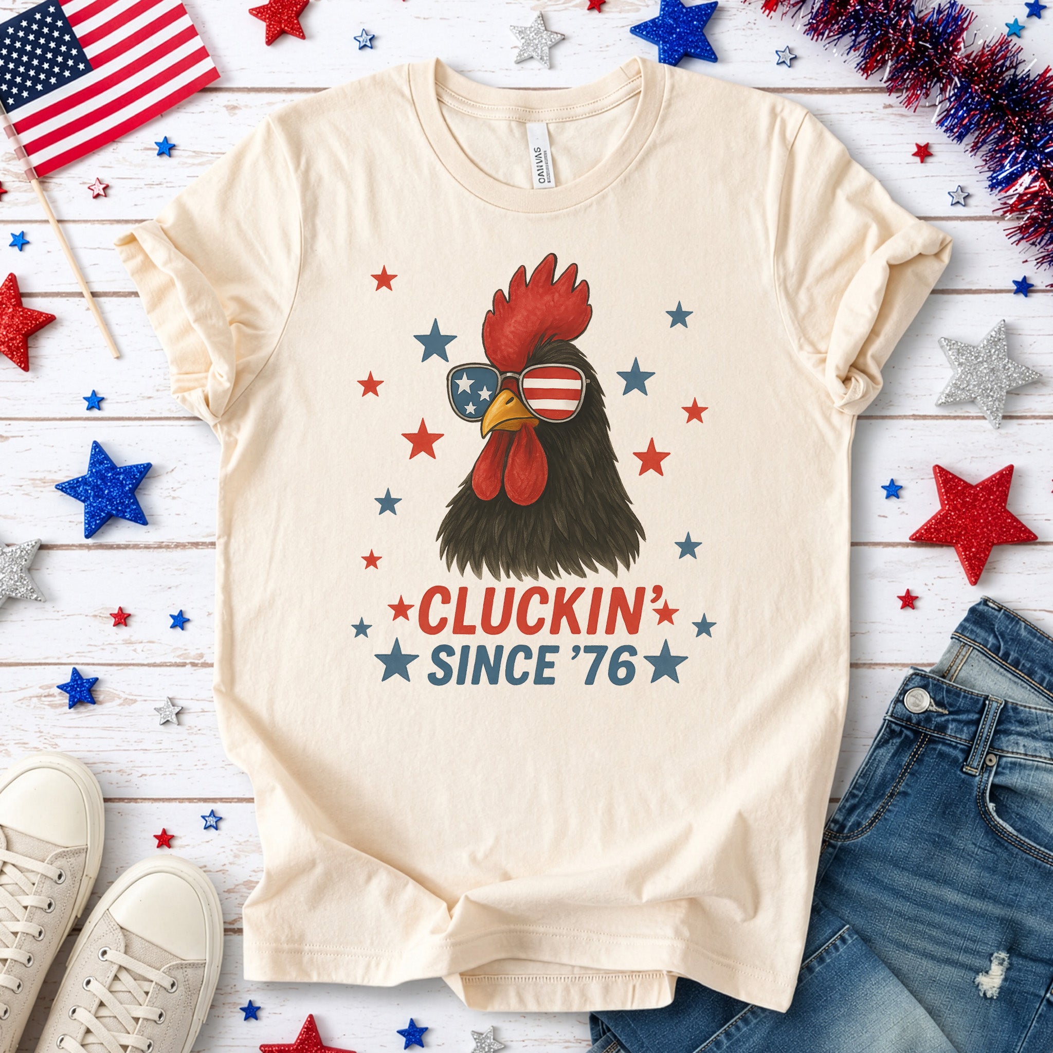 Cool Rooster 4th of July T-Shirt – USA Patriotic Tee