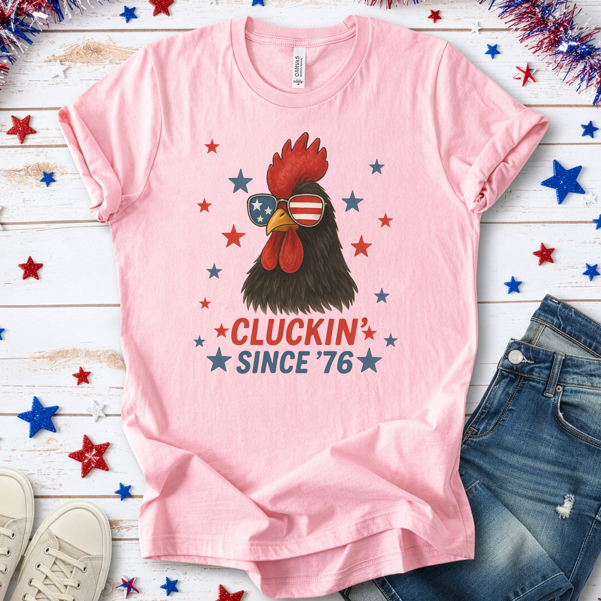 Cool Rooster 4th of July T-Shirt – USA Patriotic Tee