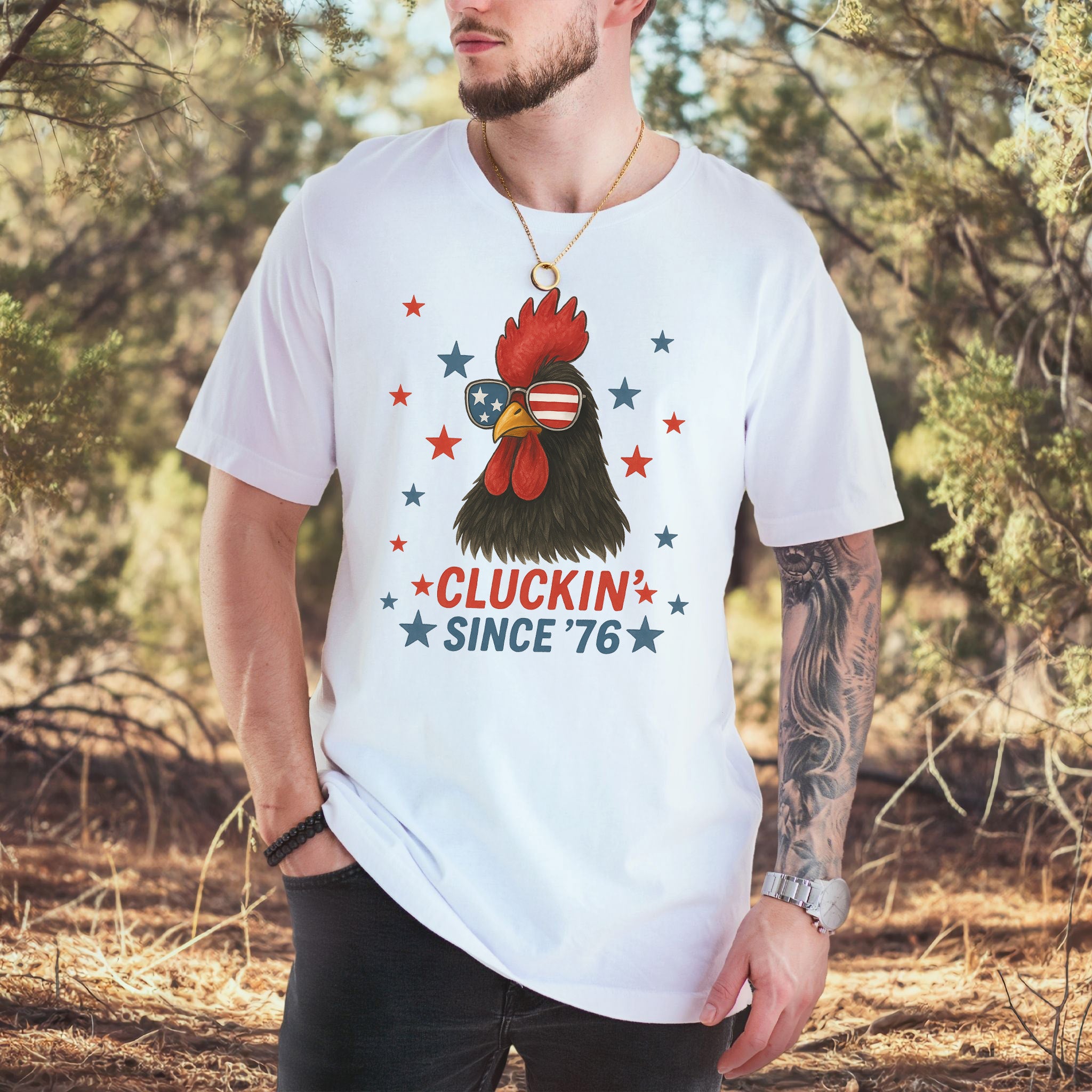 Cool Rooster 4th of July T-Shirt – USA Patriotic Tee