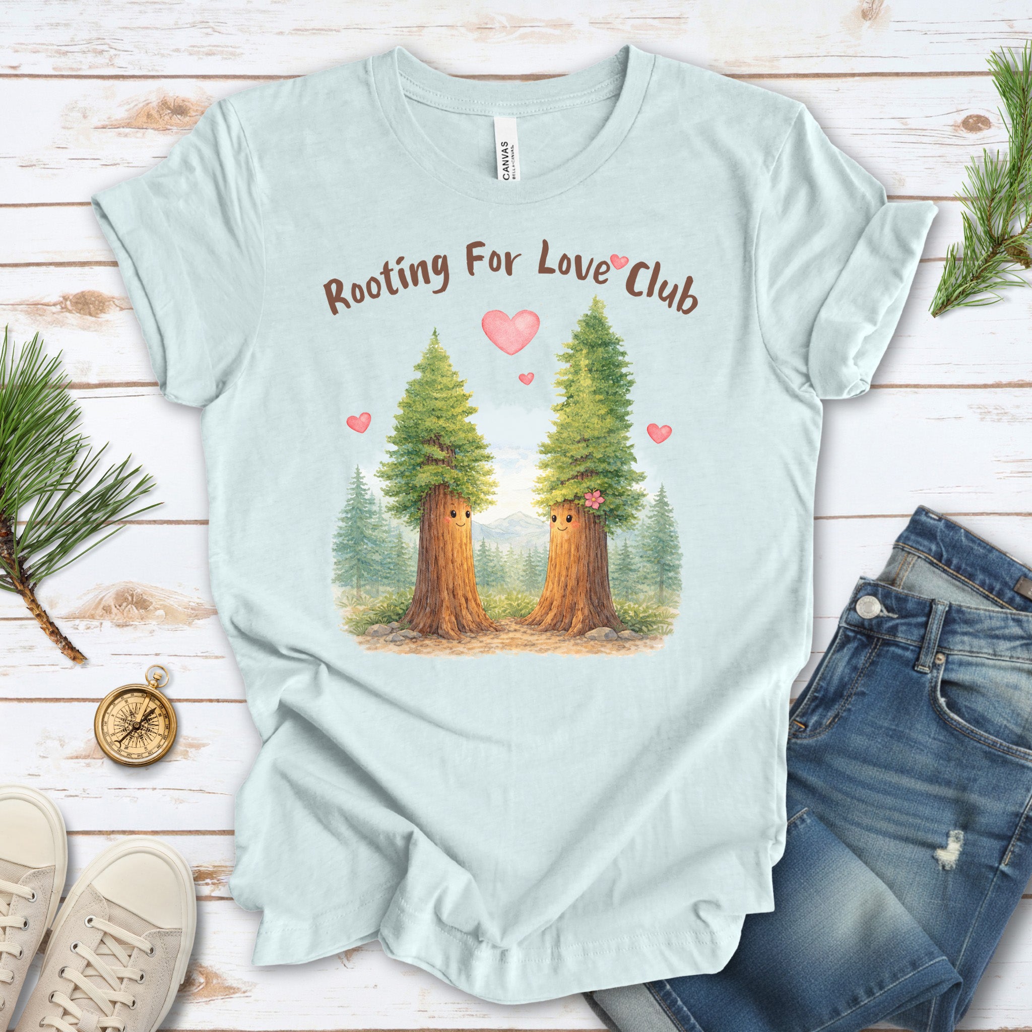 Rooting For Love Club – Cute Tree Couple Botanical Shirt