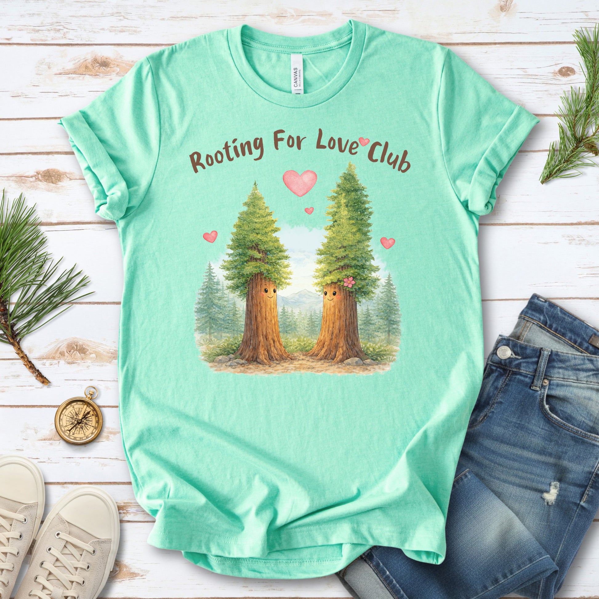 Rooting For Love Club – Cute Tree Couple Botanical Shirt