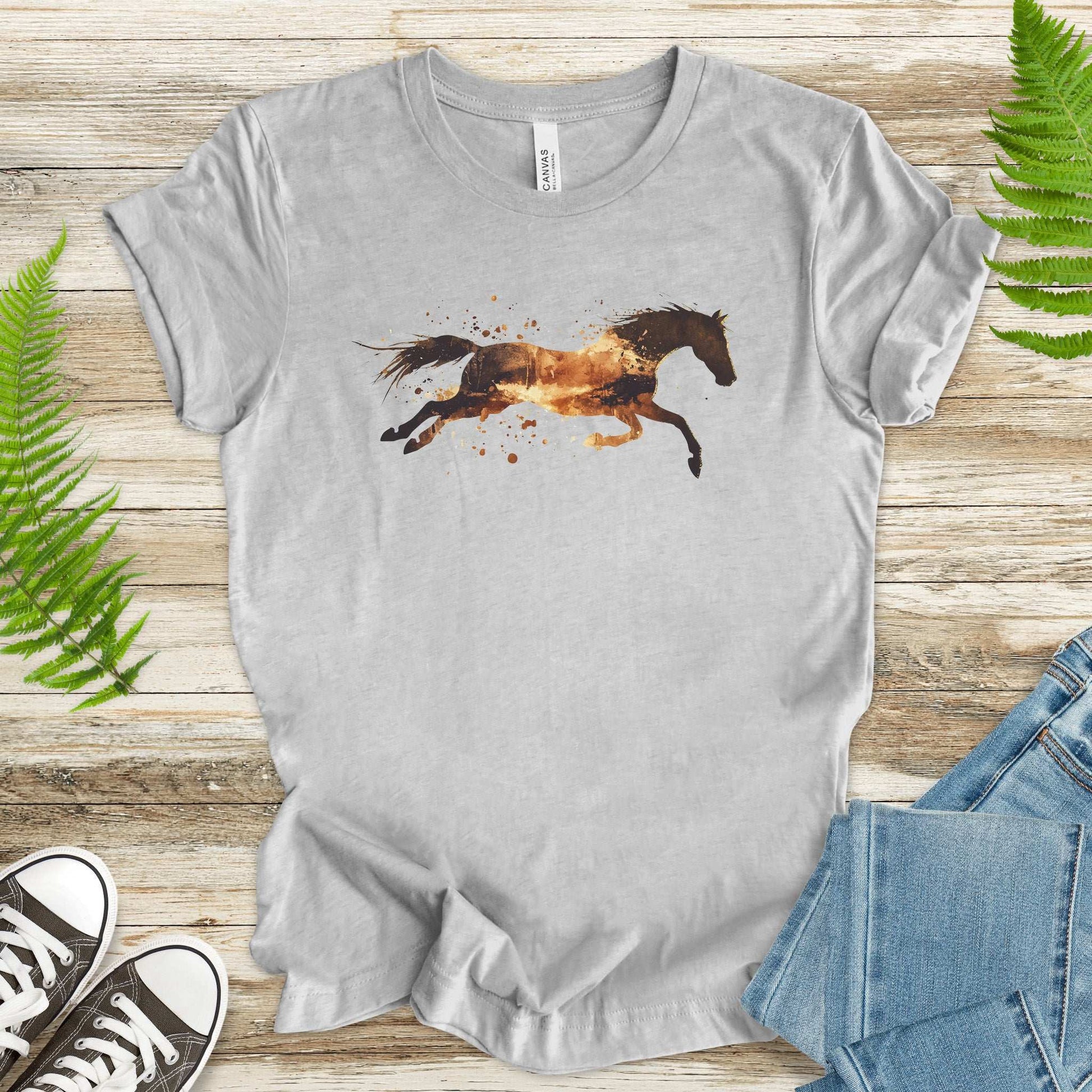 Watercolor Running Horse T-Shirt – Vintage Wild Mustang Tee