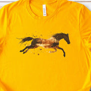 Watercolor Running Horse T-Shirt – Vintage Wild Mustang Tee