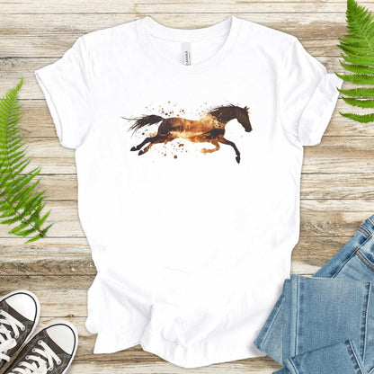 Watercolor Running Horse T-Shirt – Vintage Wild Mustang Tee