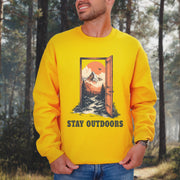 Stay Outdoors Vintage Mountain Doorway Adventure Sweatshirt
