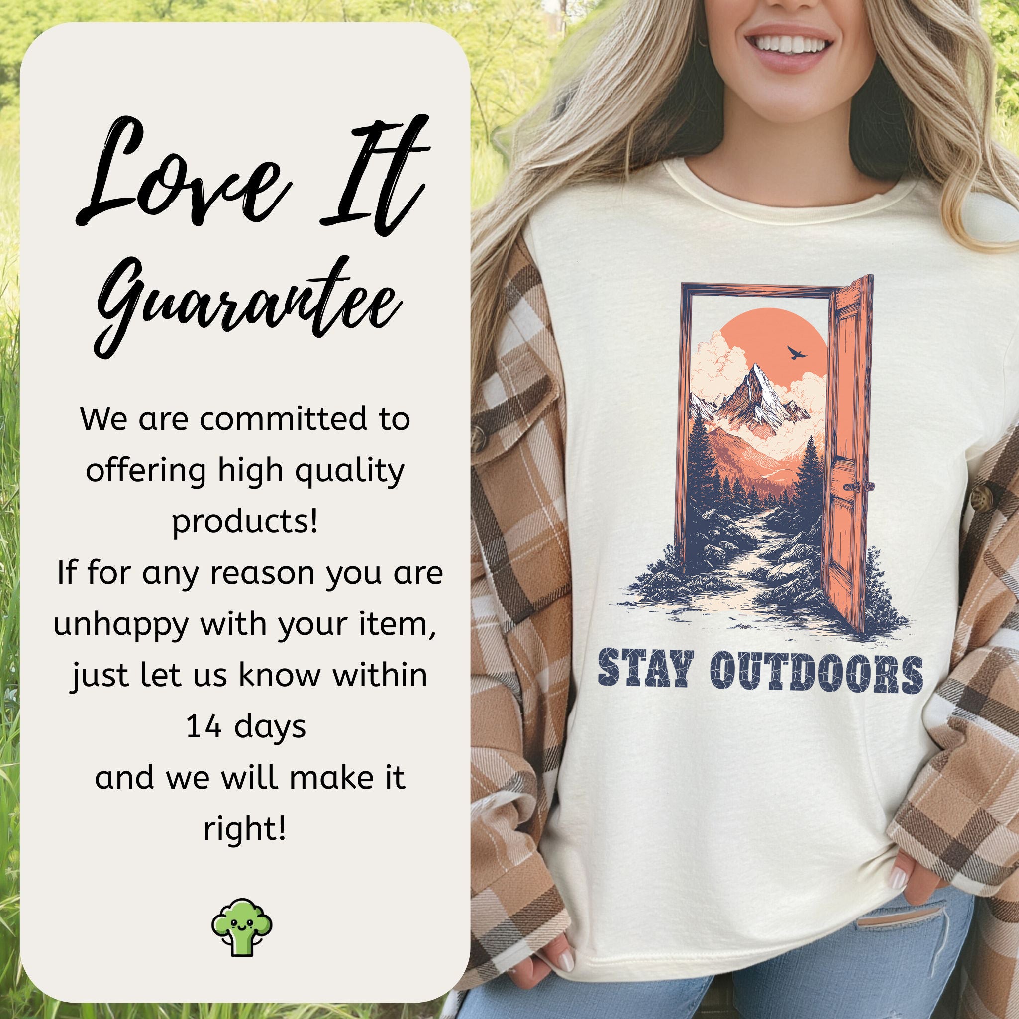 Stay Outdoors Vintage Mountain Doorway Adventure T-Shirt