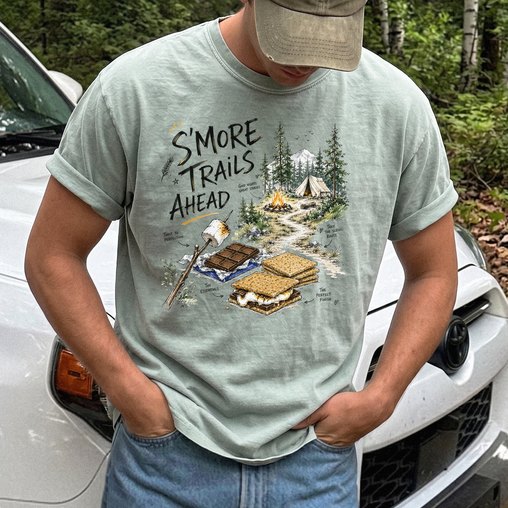 S’more Trails Ahead Comfort Colors Shirt – Camping Adventure T-Shirt