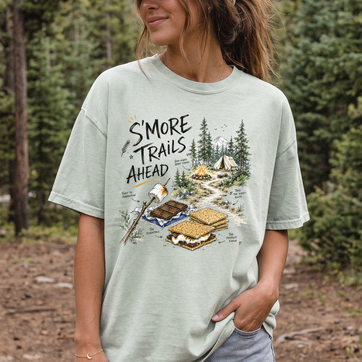 S’more Trails Ahead Comfort Colors Shirt – Camping Adventure T-Shirt