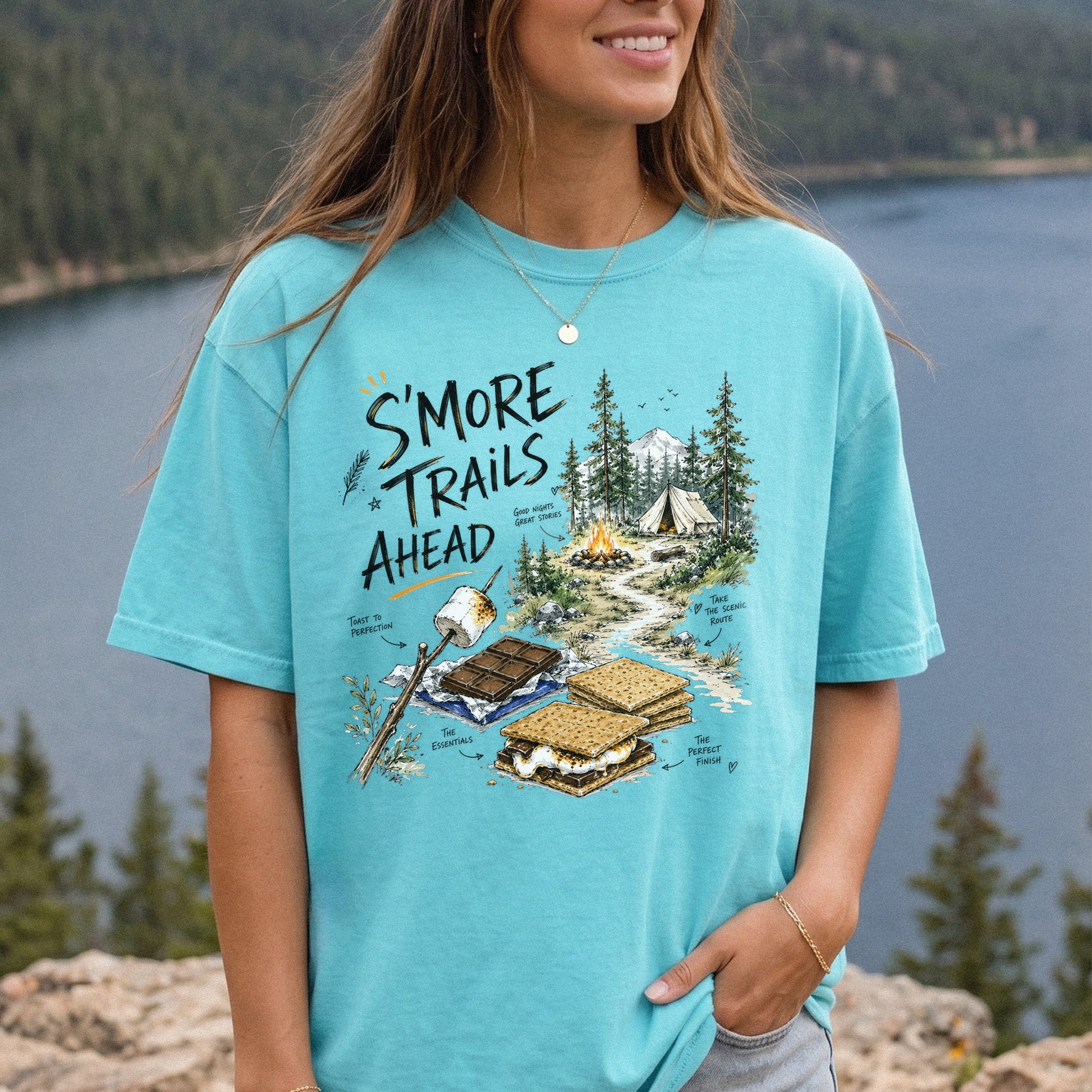 S’more Trails Ahead Comfort Colors Shirt – Camping Adventure T-Shirt