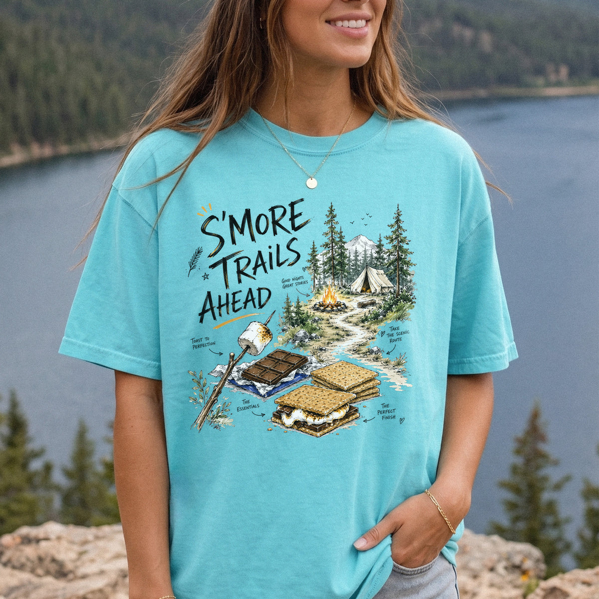 S’more Trails Ahead Comfort Colors Shirt – Camping Adventure T-Shirt