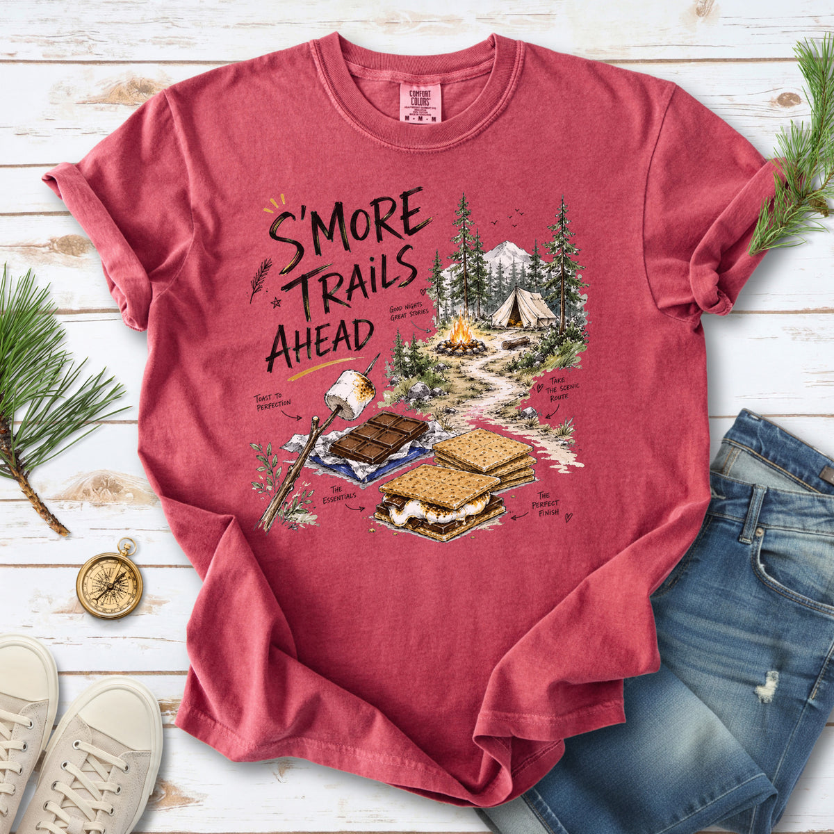 S’more Trails Ahead Comfort Colors Shirt – Camping Adventure T-Shirt