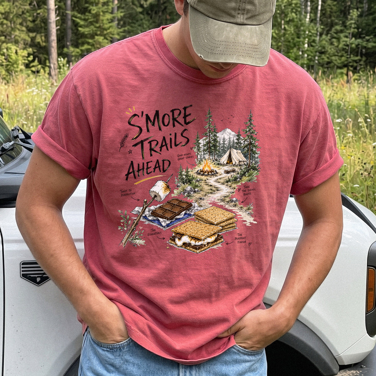 S’more Trails Ahead Comfort Colors Shirt – Camping Adventure T-Shirt