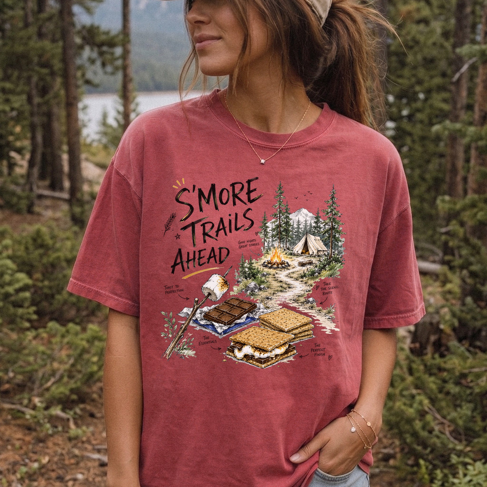 S’more Trails Ahead Comfort Colors Shirt – Camping Adventure T-Shirt