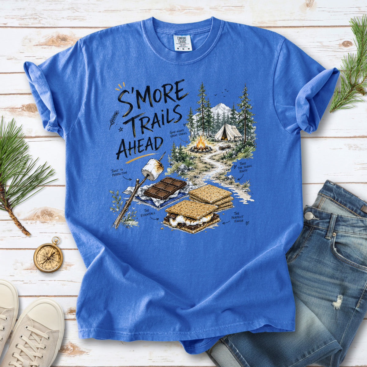 S’more Trails Ahead Comfort Colors Shirt – Camping Adventure T-Shirt