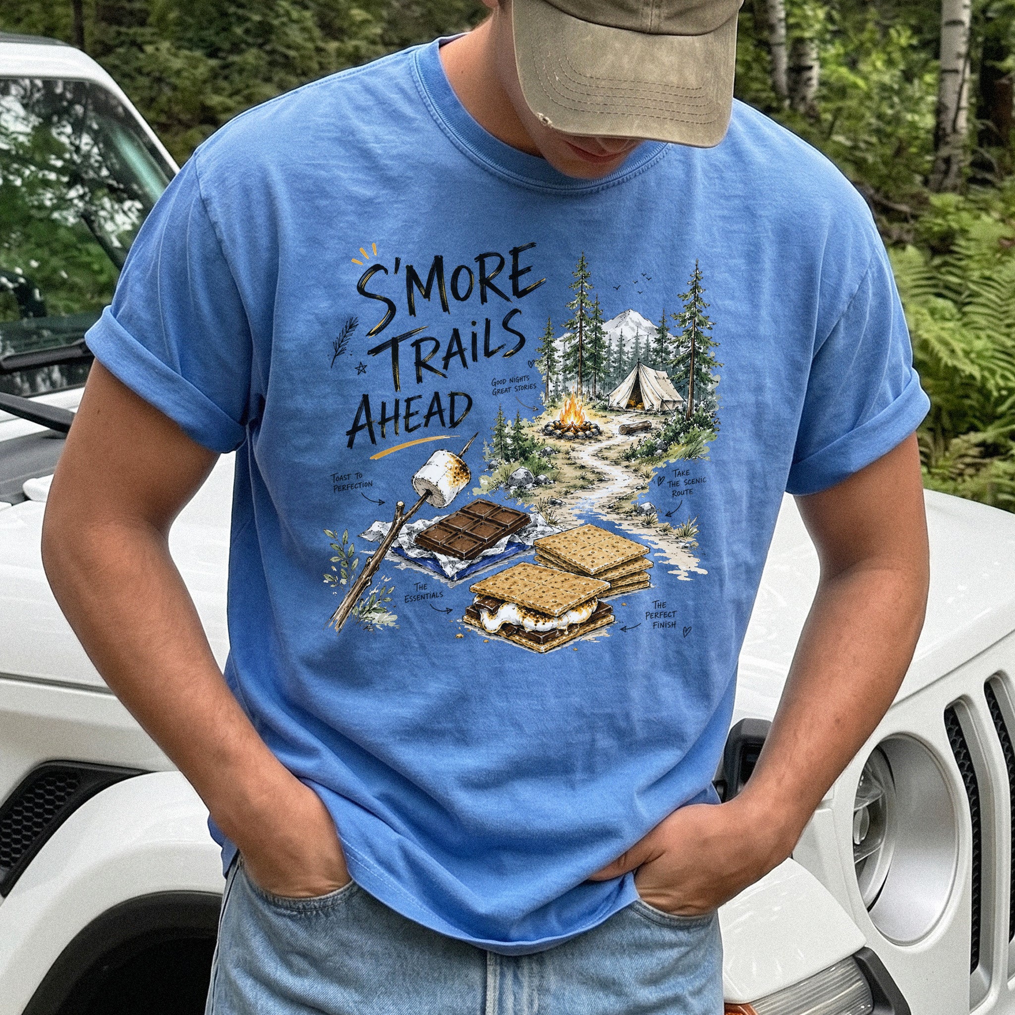 S’more Trails Ahead Comfort Colors Shirt – Camping Adventure T-Shirt