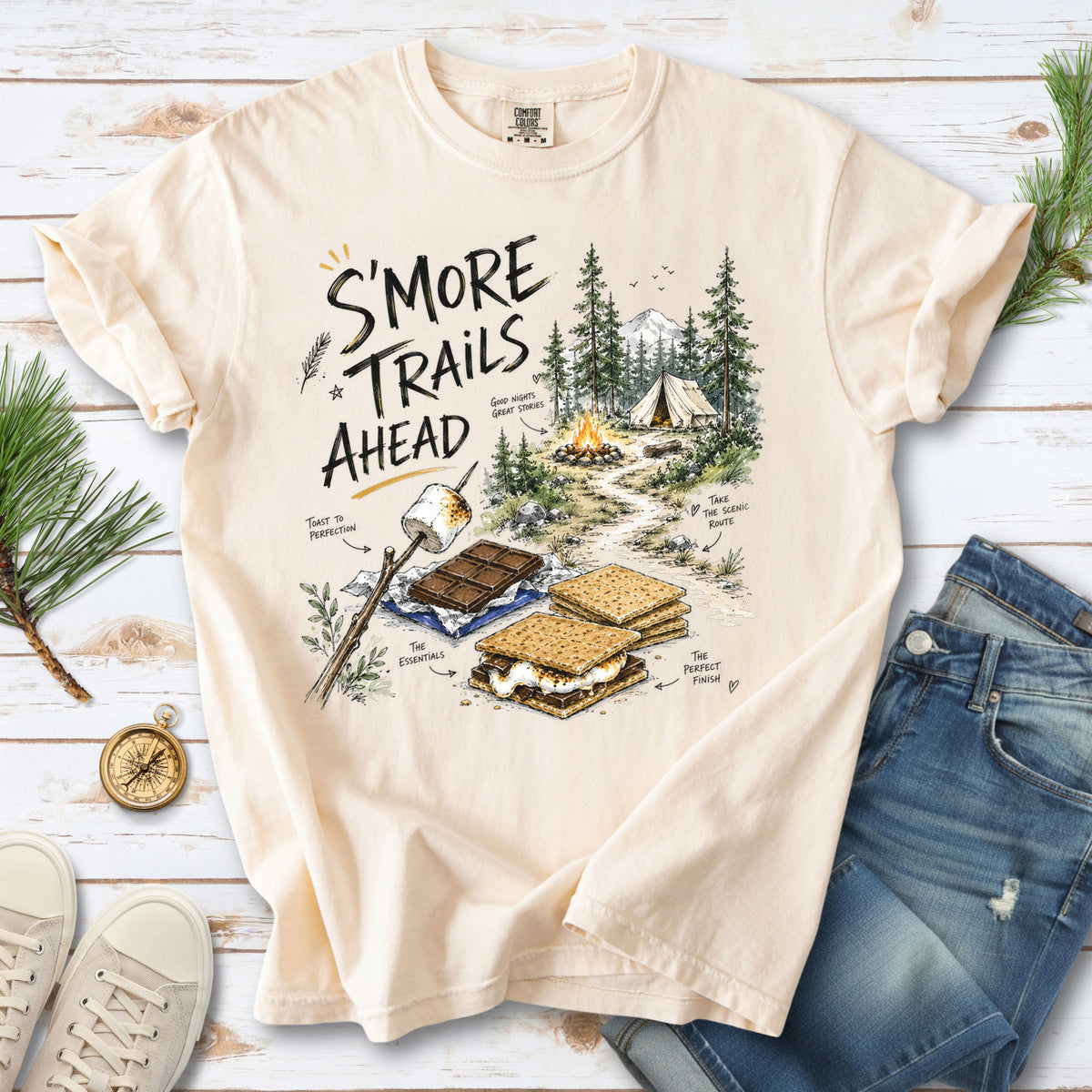 S’more Trails Ahead Comfort Colors Shirt – Camping Adventure T-Shirt