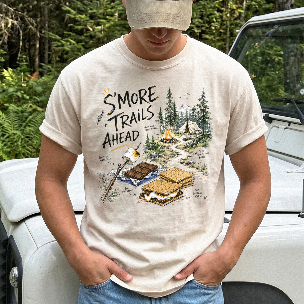 S’more Trails Ahead Comfort Colors Shirt – Camping Adventure T-Shirt