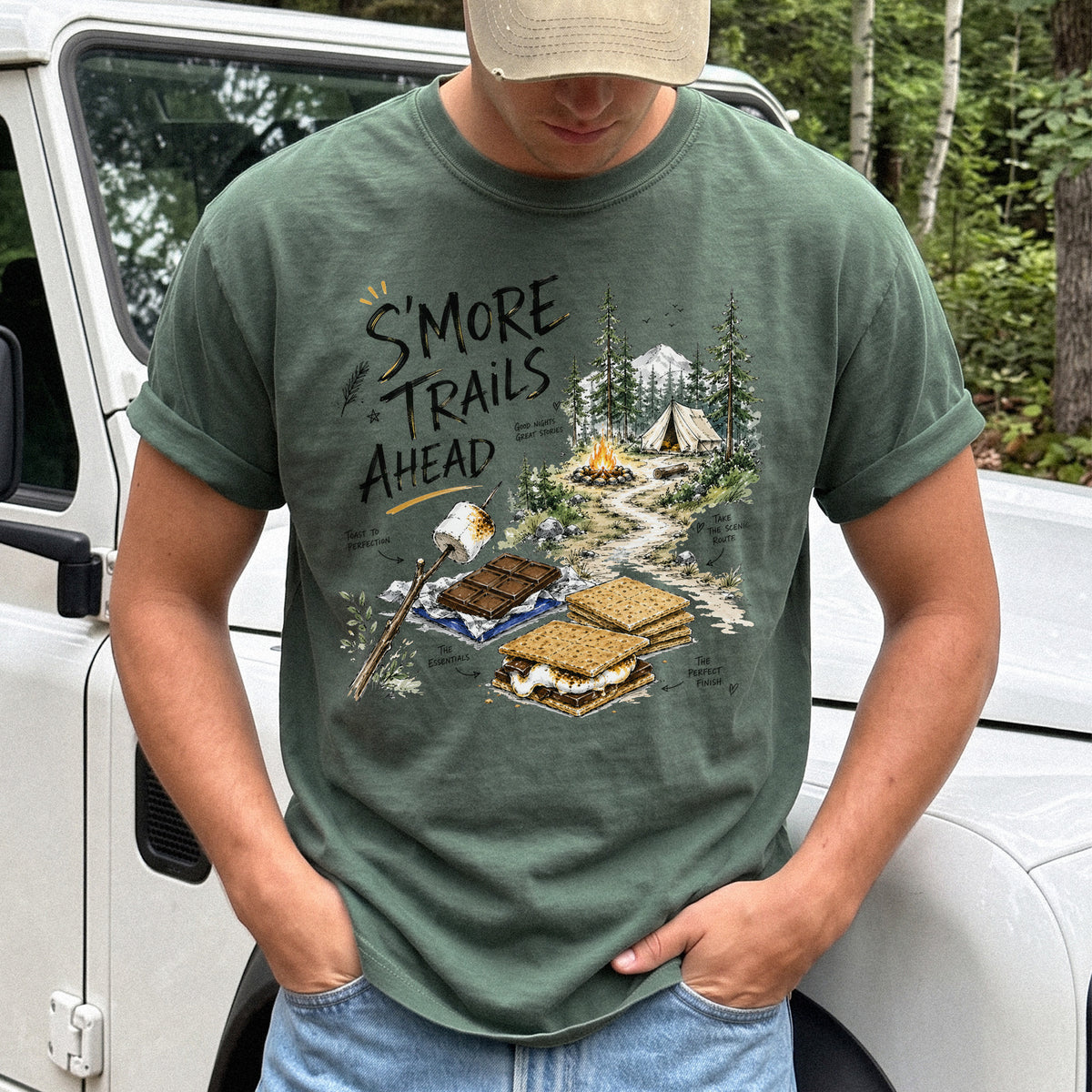 S’more Trails Ahead Comfort Colors Shirt – Camping Adventure T-Shirt