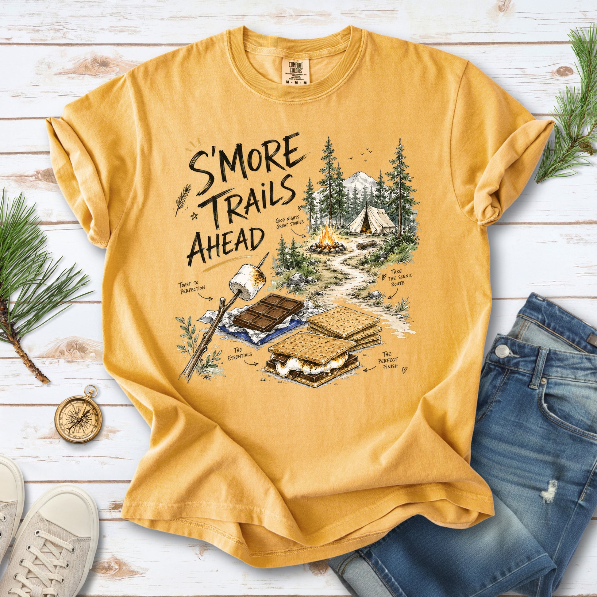 S’more Trails Ahead Comfort Colors Shirt – Camping Adventure T-Shirt