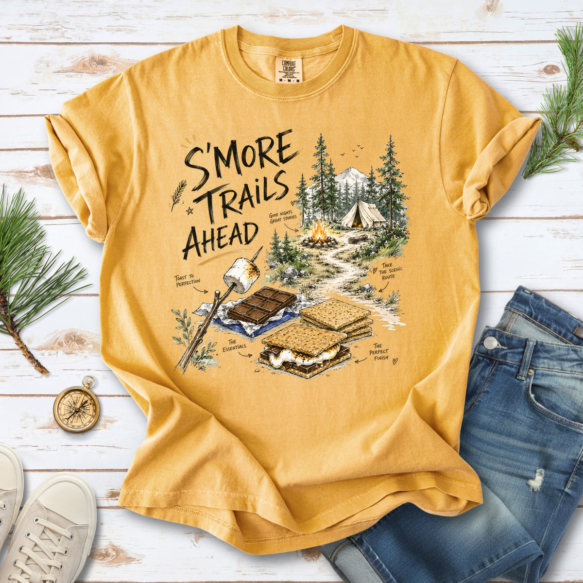 S’more Trails Ahead Comfort Colors Shirt – Camping Adventure T-Shirt