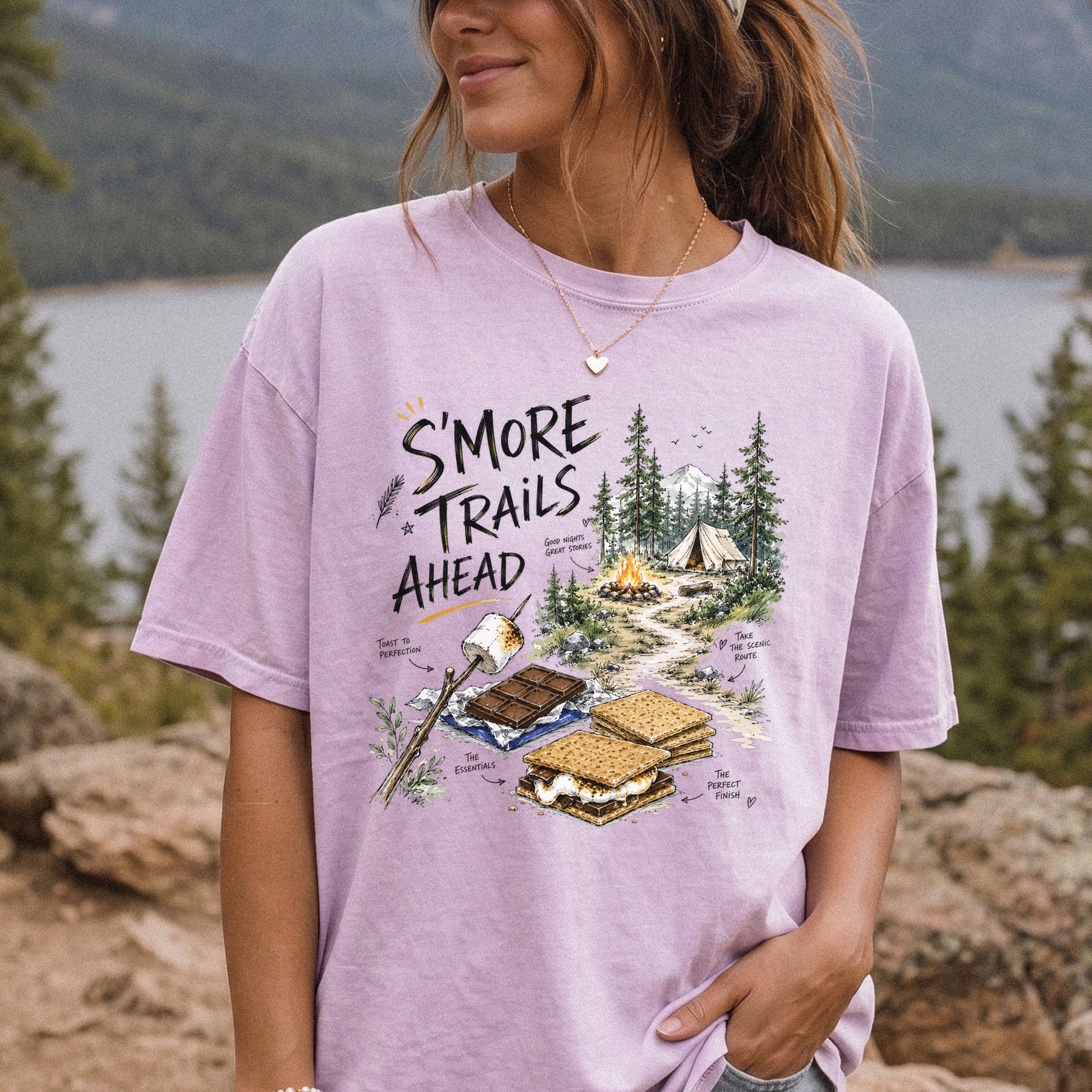 S’more Trails Ahead Comfort Colors Shirt – Camping Adventure T-Shirt