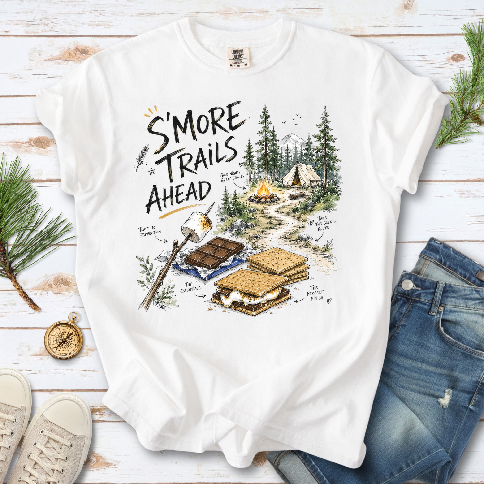 S’more Trails Ahead Comfort Colors Shirt – Camping Adventure T-Shirt
