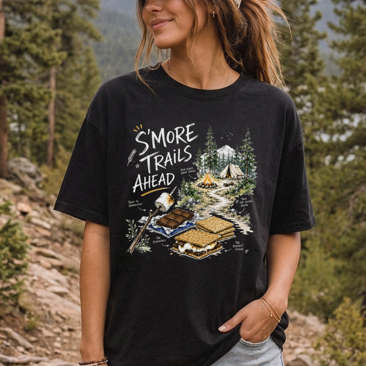 S’more Trails Ahead Comfort Colors Shirt – Camping Adventure T-Shirt
