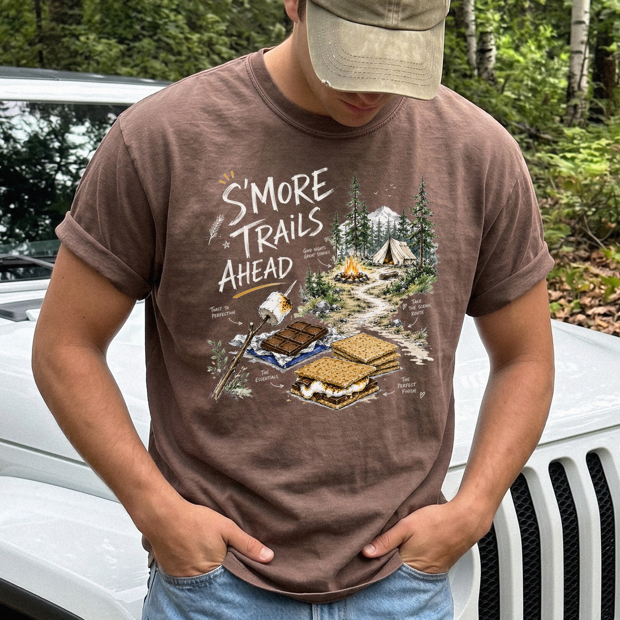 S’more Trails Ahead Comfort Colors Shirt – Camping Adventure T-Shirt