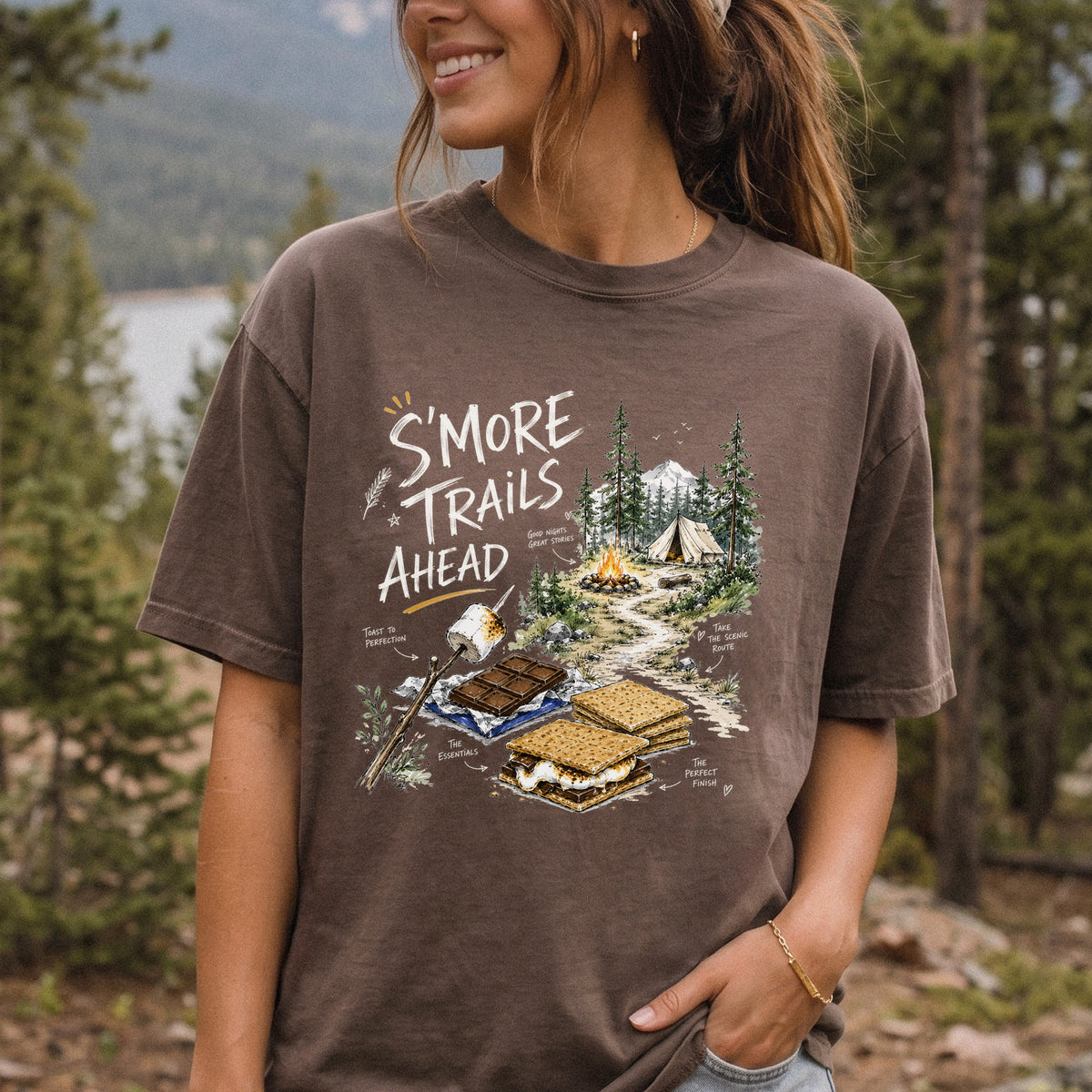 S’more Trails Ahead Comfort Colors Shirt – Camping Adventure T-Shirt