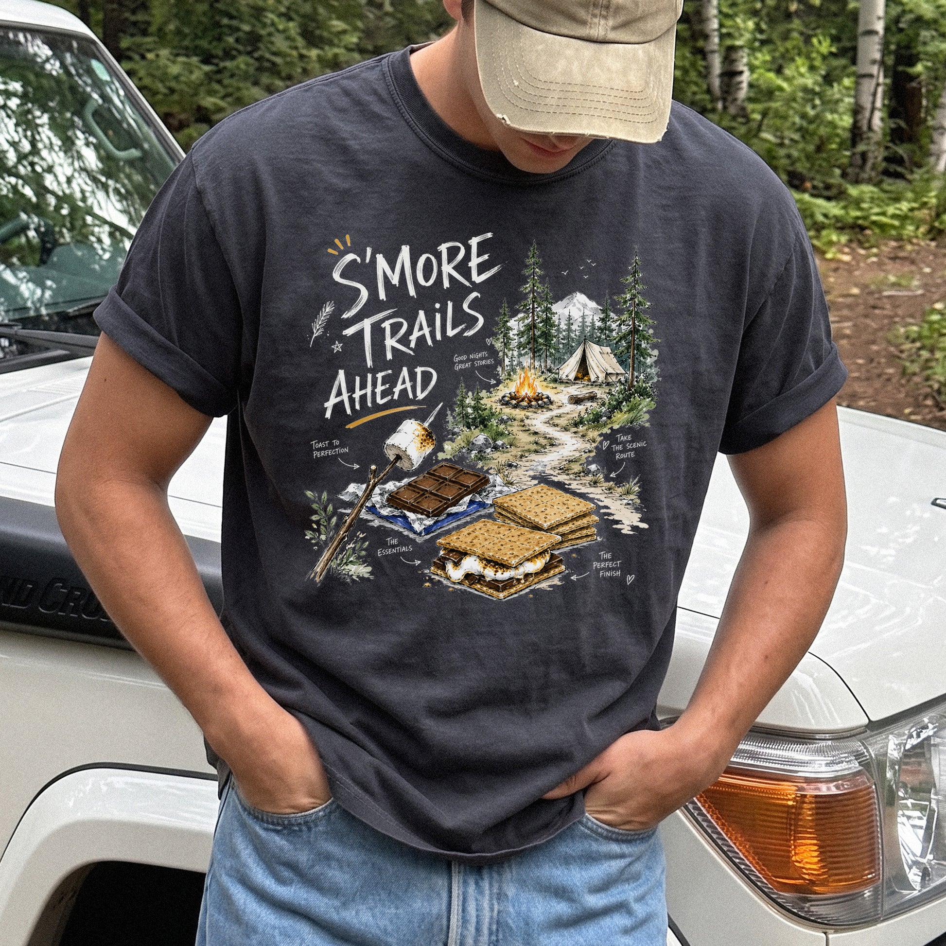 S’more Trails Ahead Comfort Colors Shirt – Camping Adventure T-Shirt