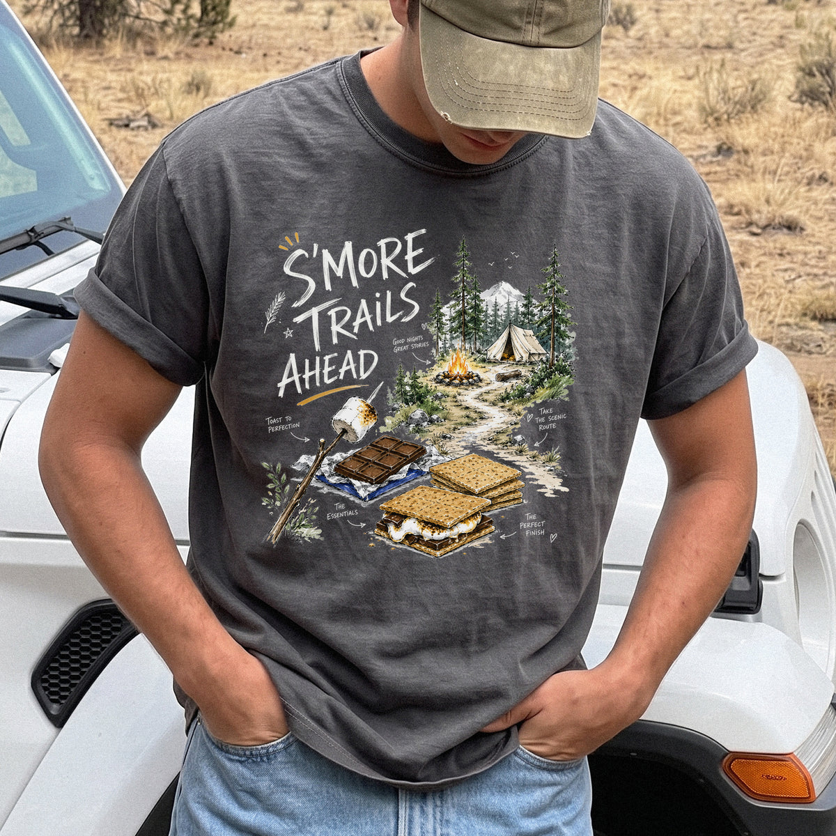 S’more Trails Ahead Comfort Colors Shirt – Camping Adventure T-Shirt
