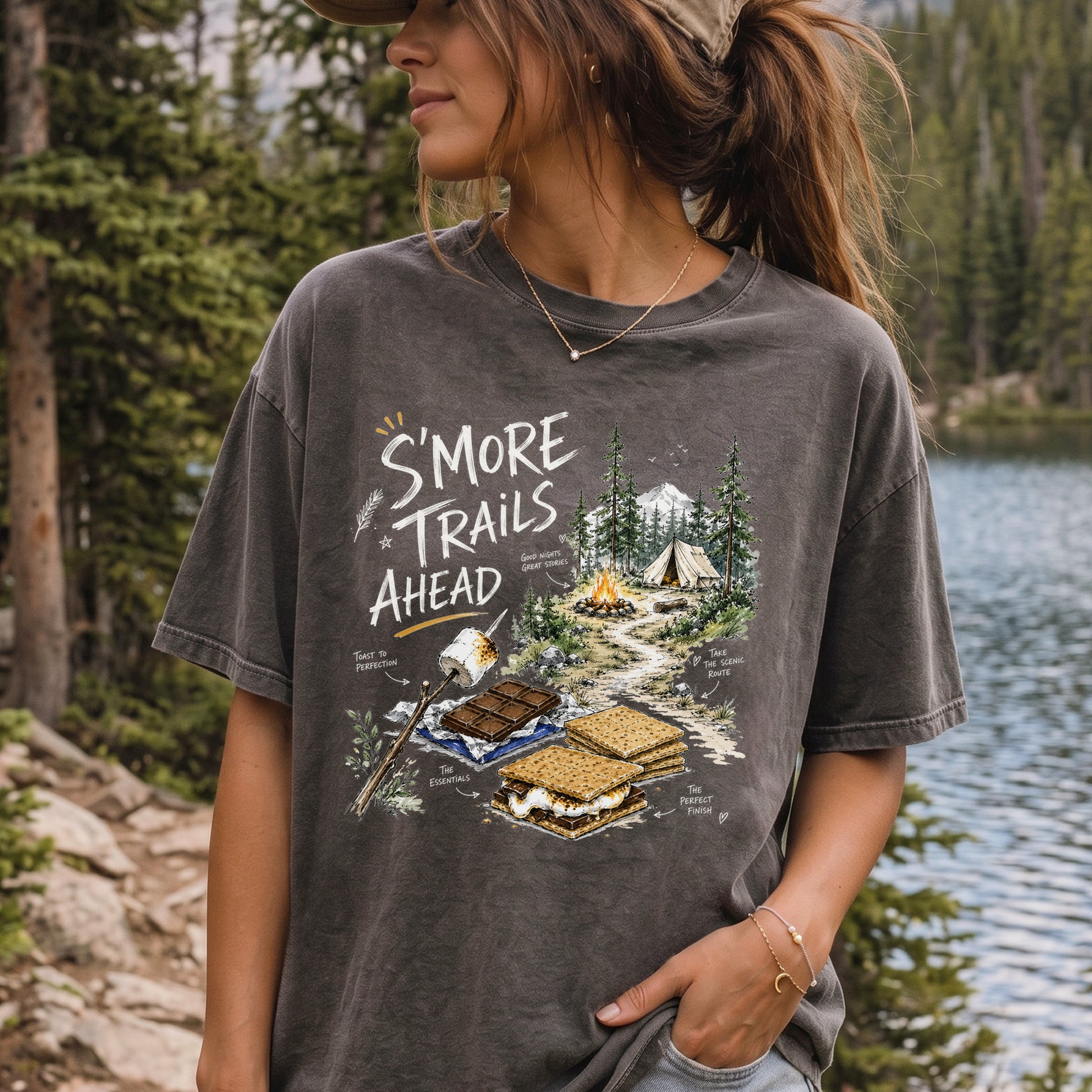 S’more Trails Ahead Comfort Colors Shirt – Camping Adventure T-Shirt