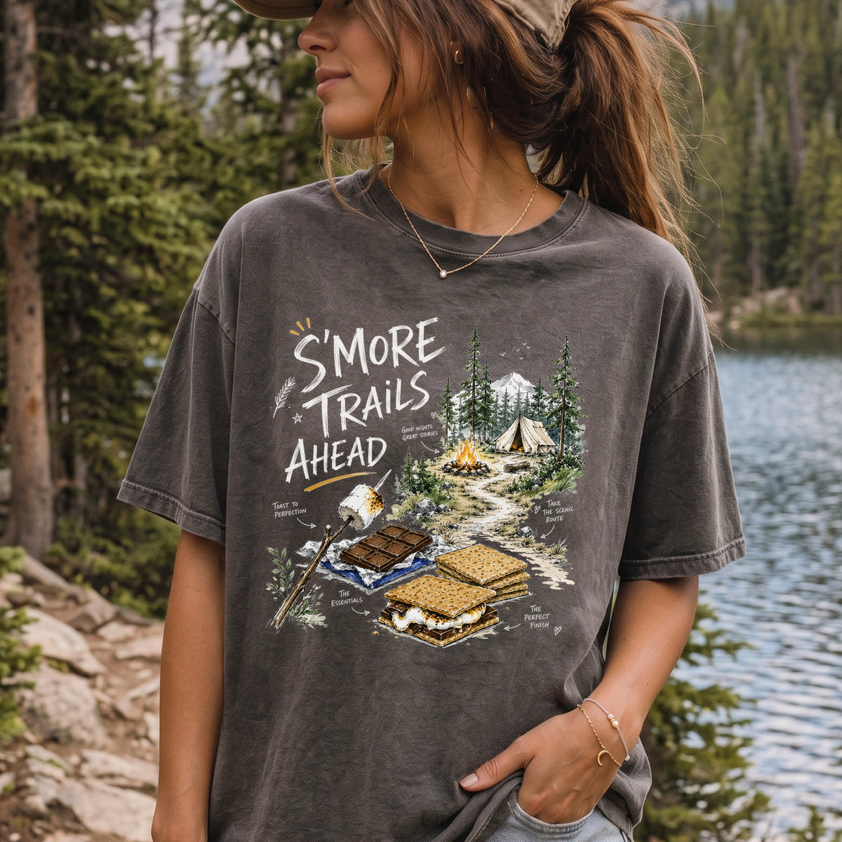 S’more Trails Ahead Comfort Colors Shirt – Camping Adventure T-Shirt