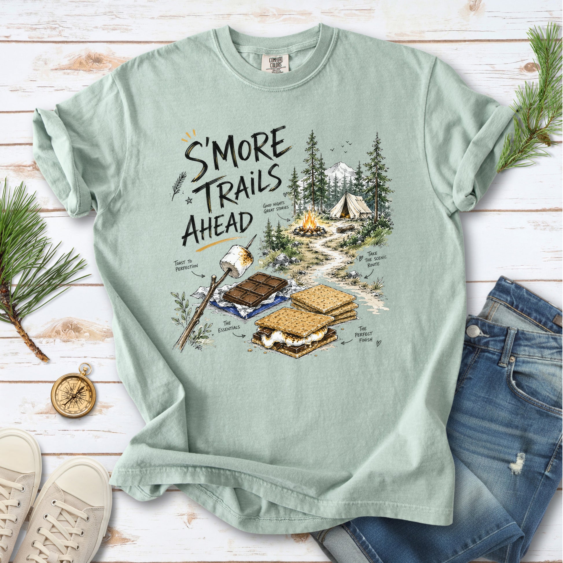 S’more Trails Ahead Comfort Colors Shirt – Camping Adventure T-Shirt