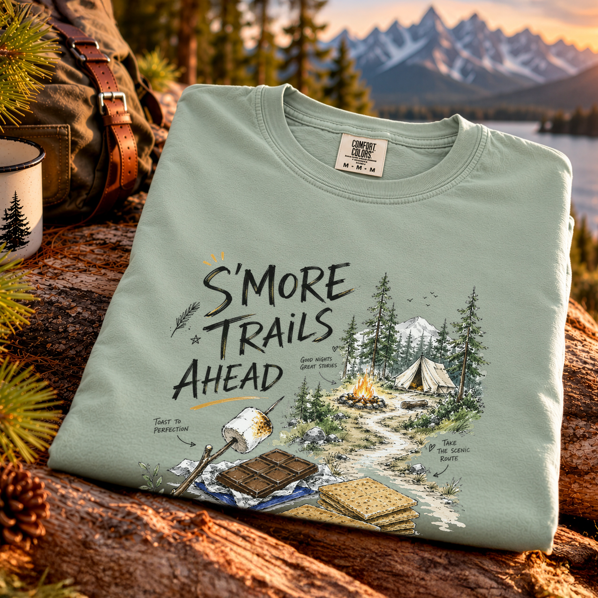 S’more Trails Ahead Comfort Colors Shirt – Camping Adventure T-Shirt