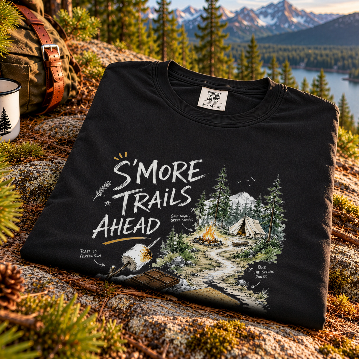 S’more Trails Ahead Comfort Colors Shirt – Camping Adventure T-Shirt