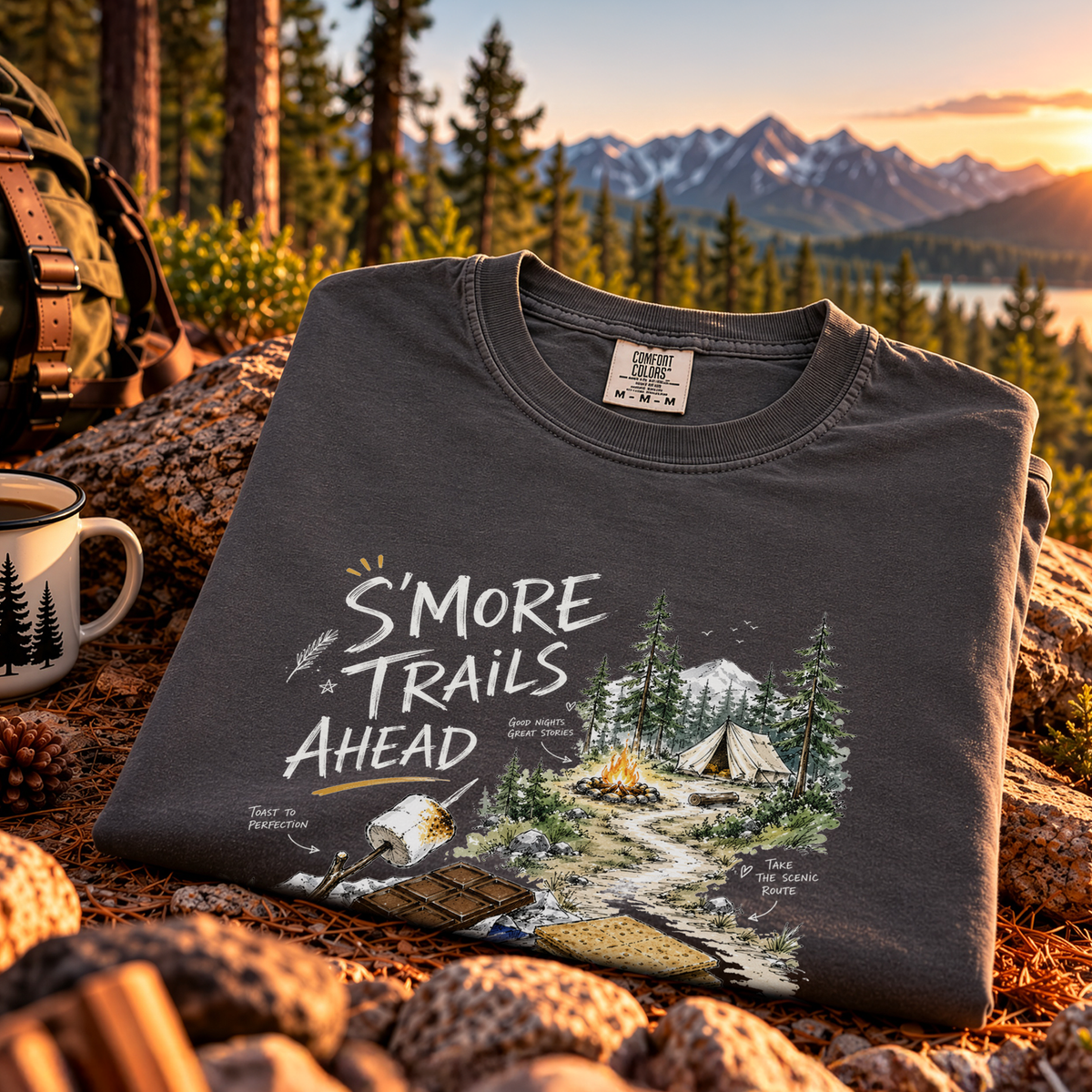 S’more Trails Ahead Comfort Colors Shirt – Camping Adventure T-Shirt