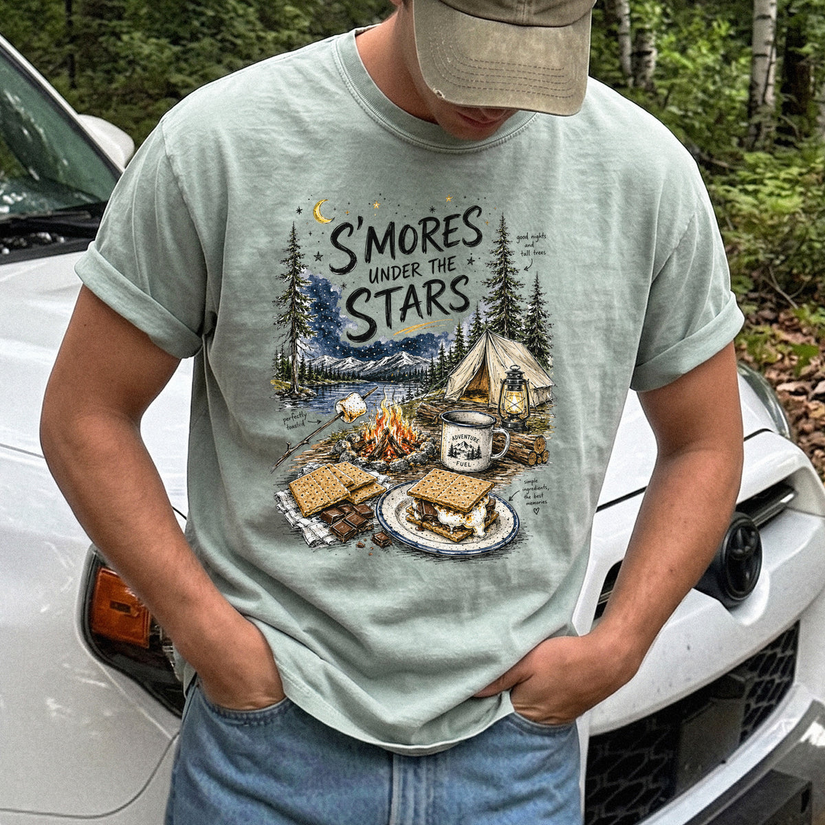S’mores Under the Stars Comfort Colors Shirt – Campfire Nights Tee