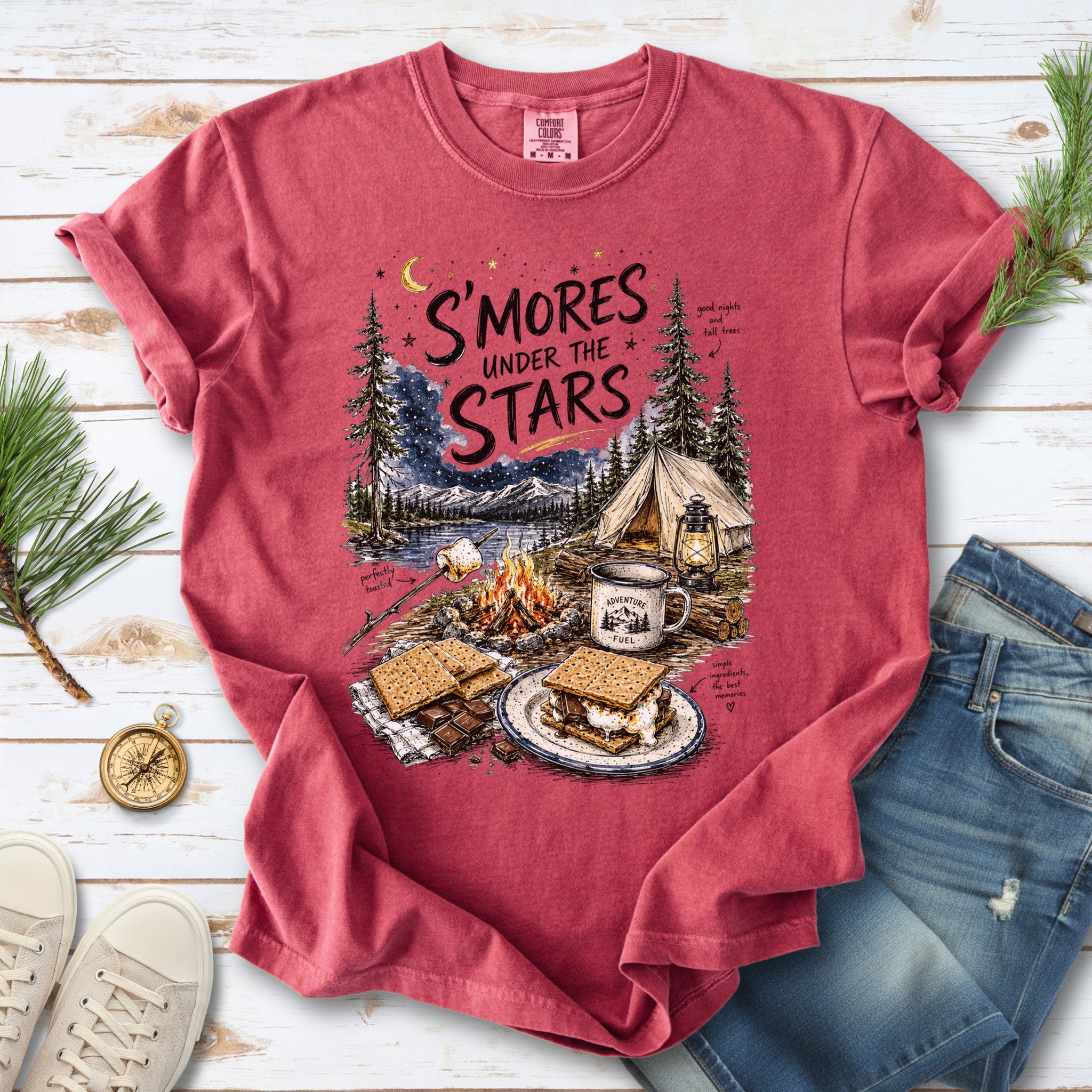 S’mores Under the Stars Comfort Colors Shirt – Campfire Nights Tee