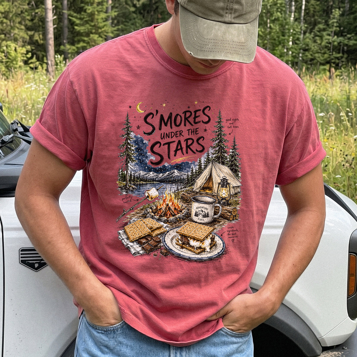 S’mores Under the Stars Comfort Colors Shirt – Campfire Nights Tee