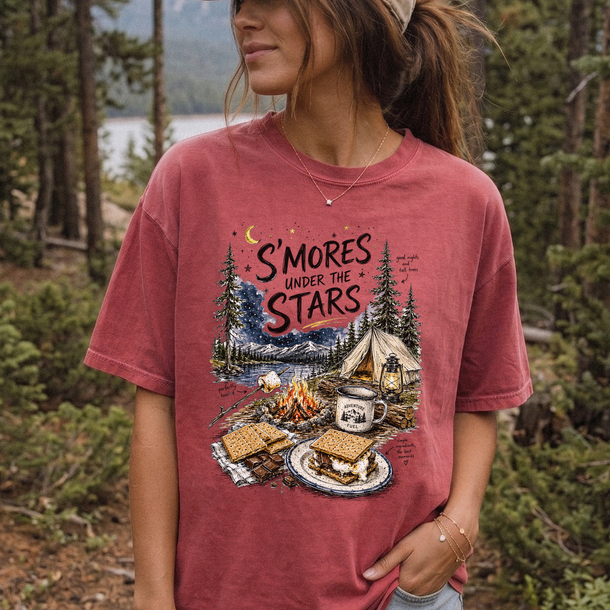 S’mores Under the Stars Comfort Colors Shirt – Campfire Nights Tee