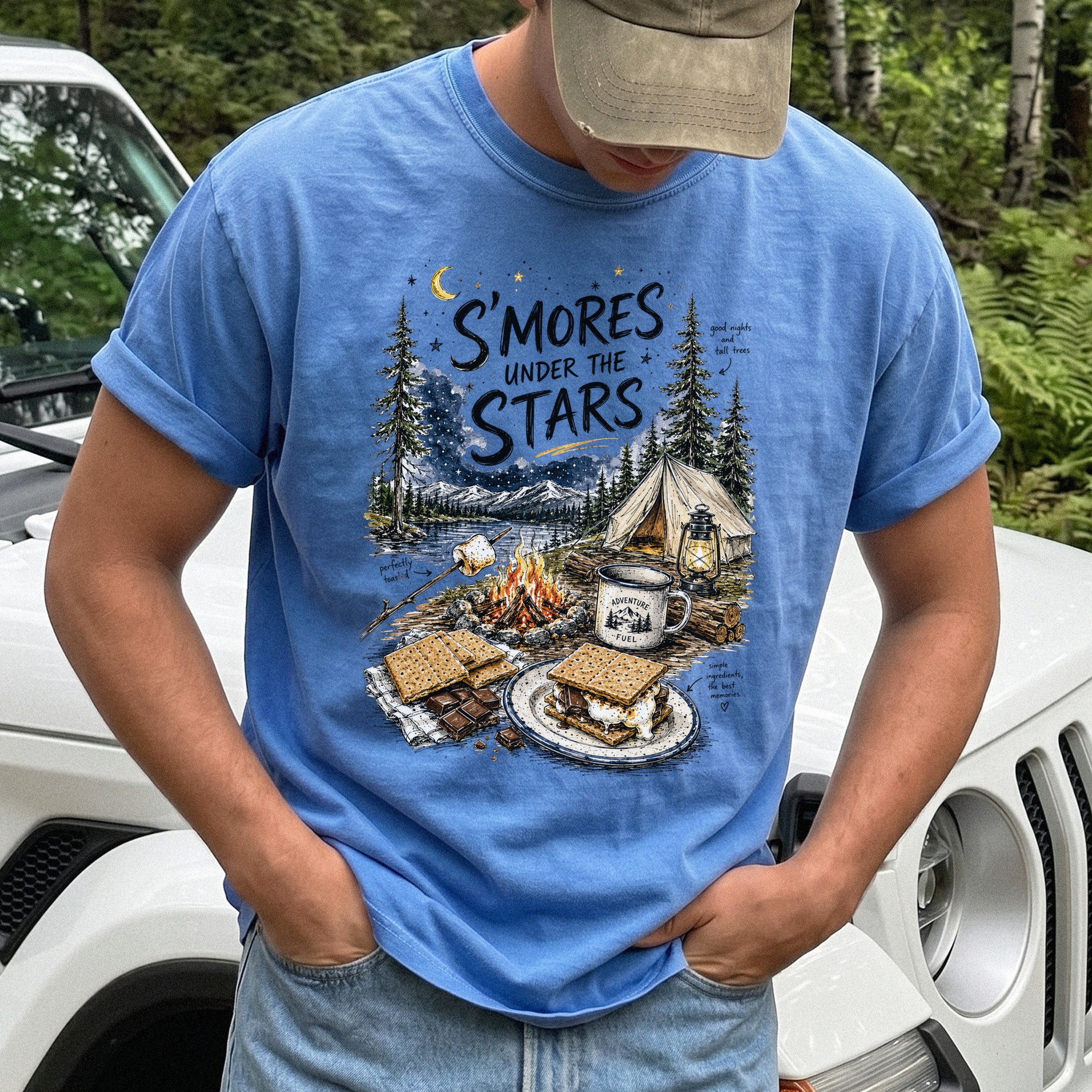 S’mores Under the Stars Comfort Colors Shirt – Campfire Nights Tee