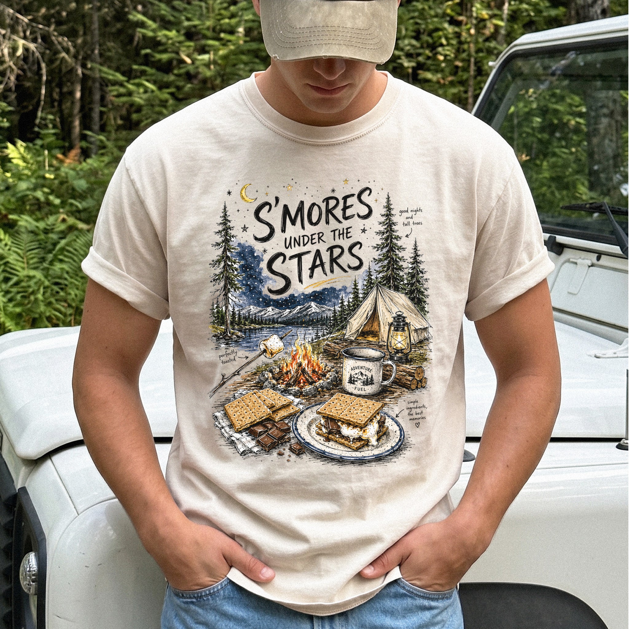 S’mores Under the Stars Comfort Colors Shirt – Campfire Nights Tee