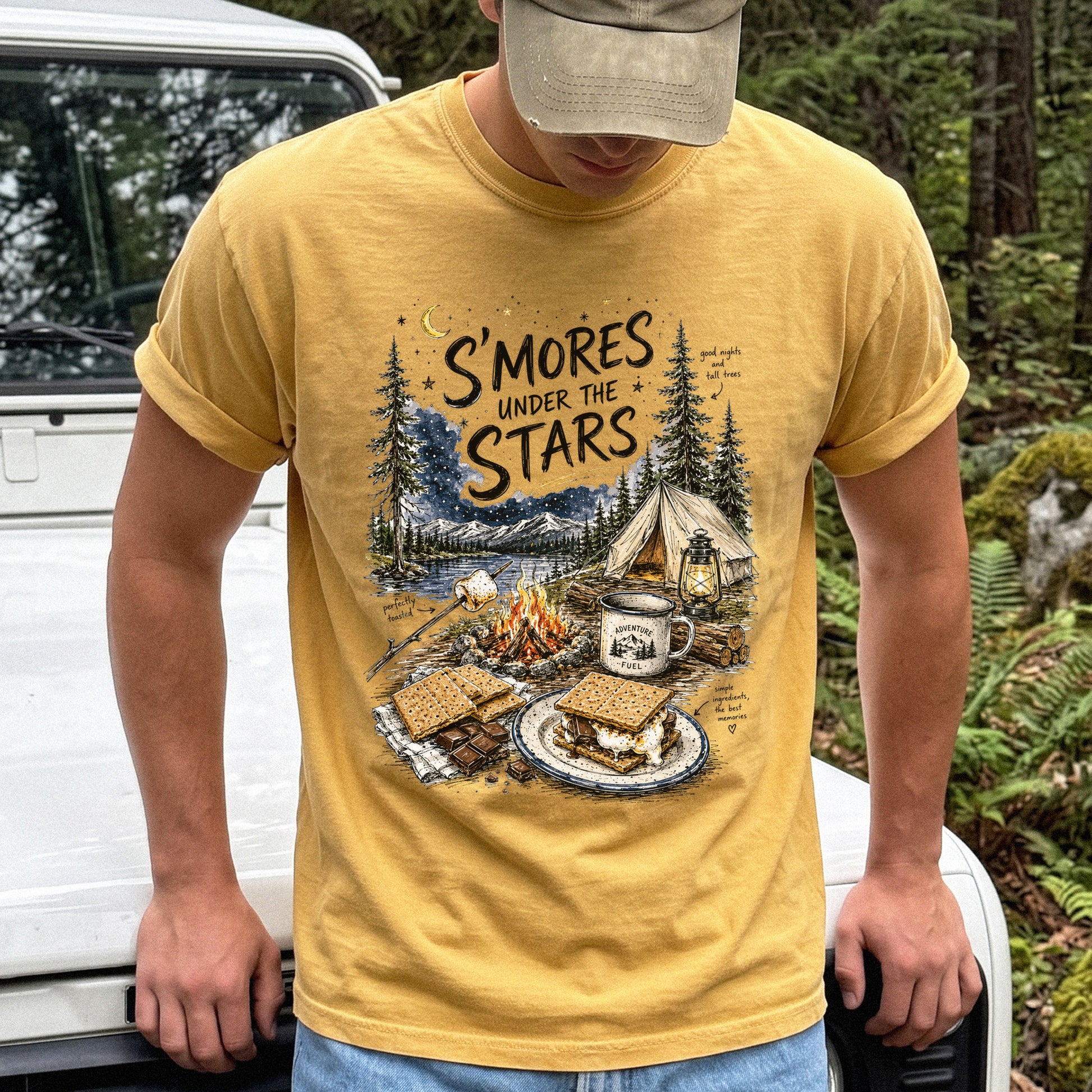 S’mores Under the Stars Comfort Colors Shirt – Campfire Nights Tee