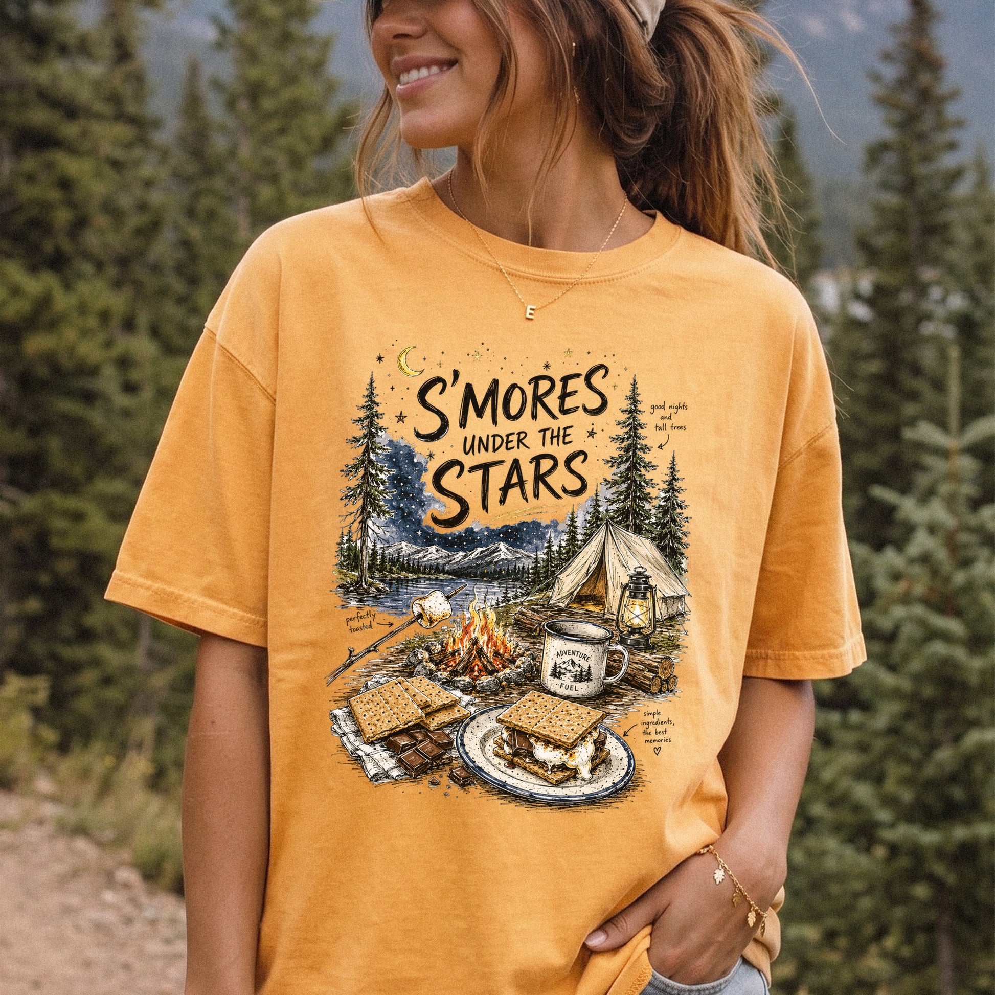 S’mores Under the Stars Comfort Colors Shirt – Campfire Nights Tee
