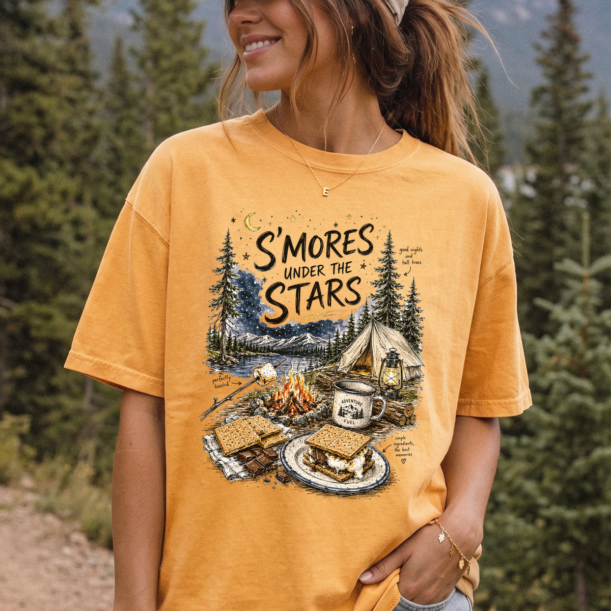 S’mores Under the Stars Comfort Colors Shirt – Campfire Nights Tee