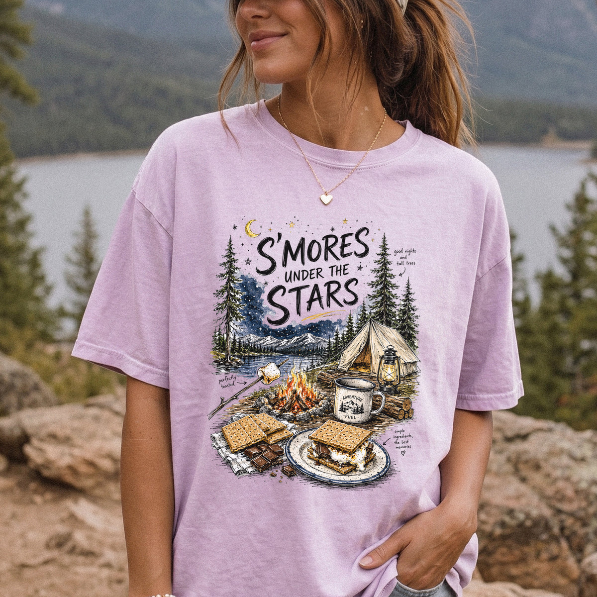 S’mores Under the Stars Comfort Colors Shirt – Campfire Nights Tee