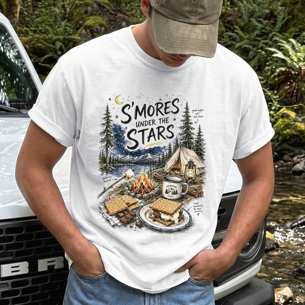 S’mores Under the Stars Comfort Colors Shirt – Campfire Nights Tee