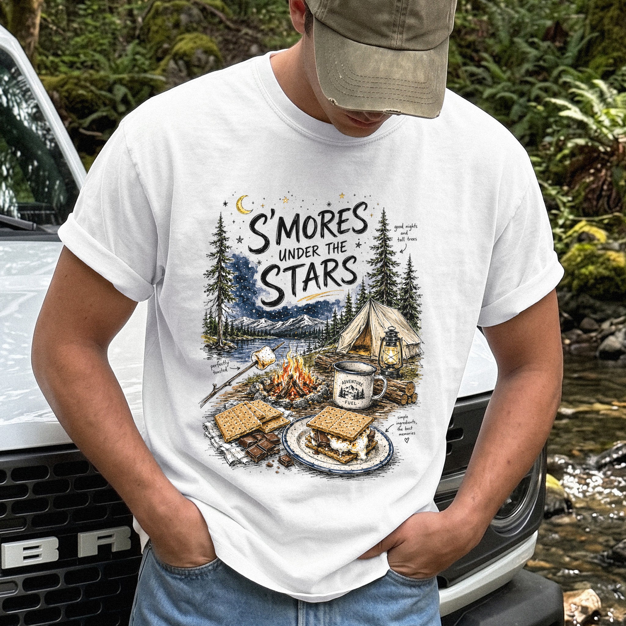 S’mores Under the Stars Comfort Colors Shirt – Campfire Nights Tee